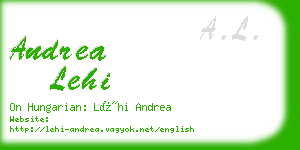 andrea lehi business card